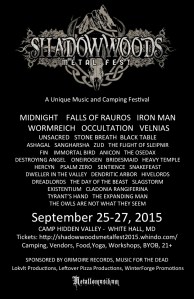 Join the Facebook Page: https://www.facebook.com/shadowwoodsmetalfest